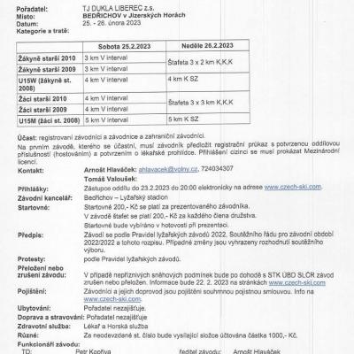 Propozice M-ČR žactvo Bedřichov